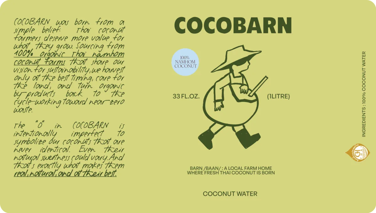 COCOBARN brand story banner — from Ratchaburi organic farm to your hands